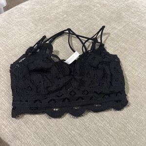Zenana Outfitters Black Crochet Bralette